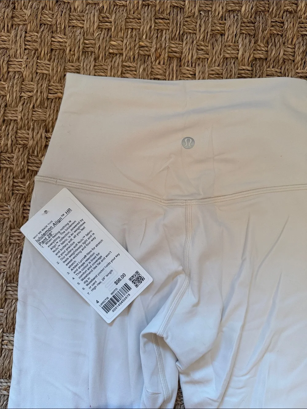 lululemon High-Waist Cream Leggings Size 4